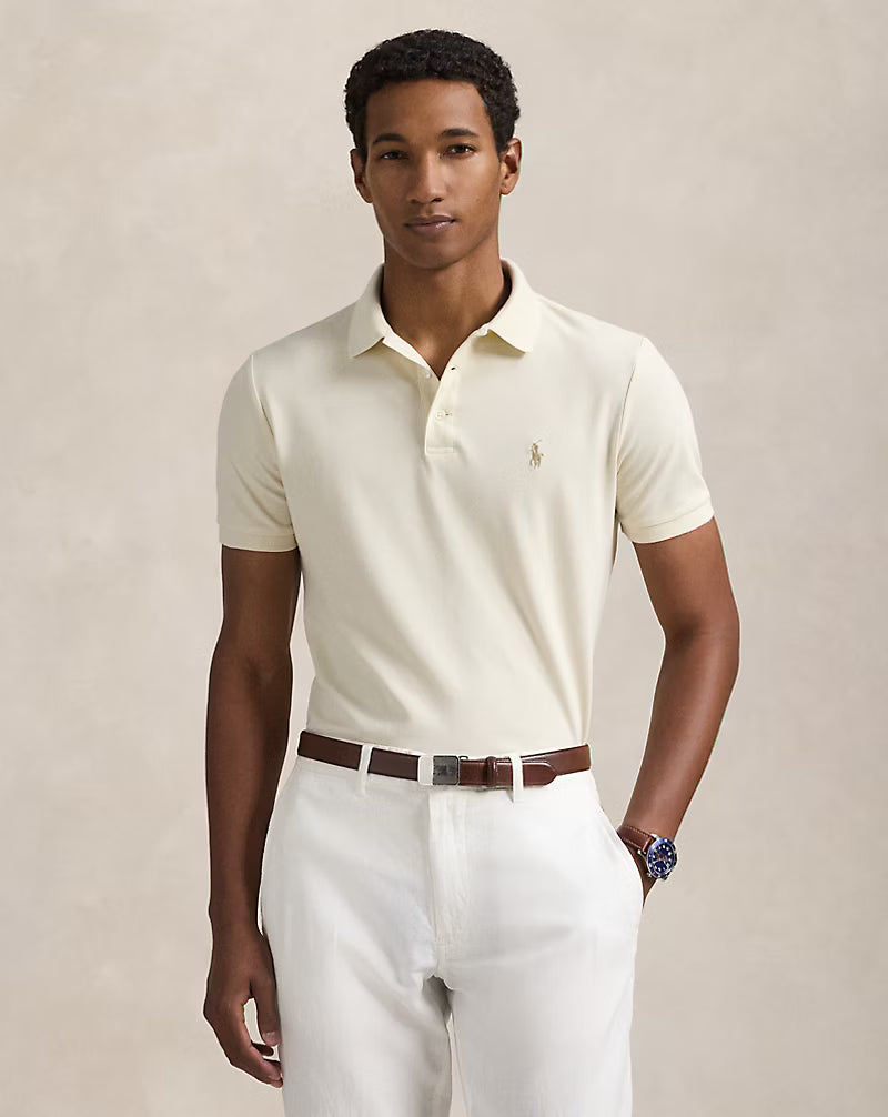 Custom Slim Fit Stretch Mesh Polo Shirt