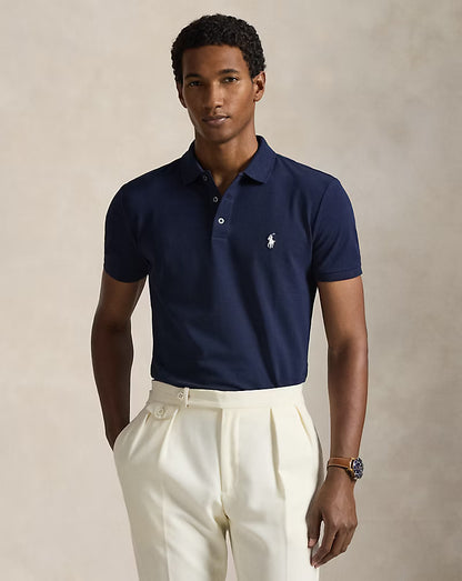 Custom Slim Fit Stretch Mesh Polo Shirt