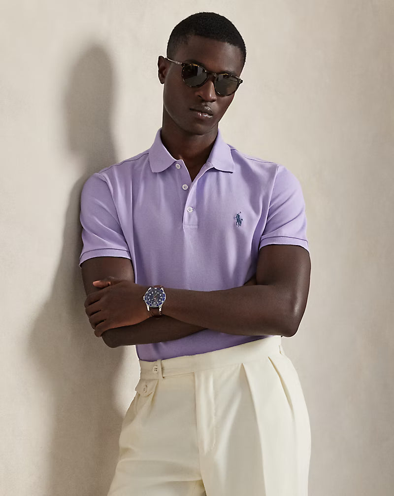 Custom Slim Fit Stretch Mesh Polo Shirt