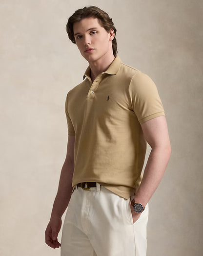 Custom Slim Fit Stretch Mesh Polo Shirt